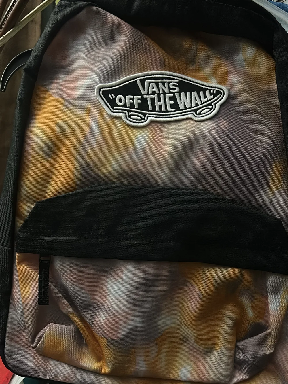 Vans Men’s Black and Mustard Tie-Dye Backpack